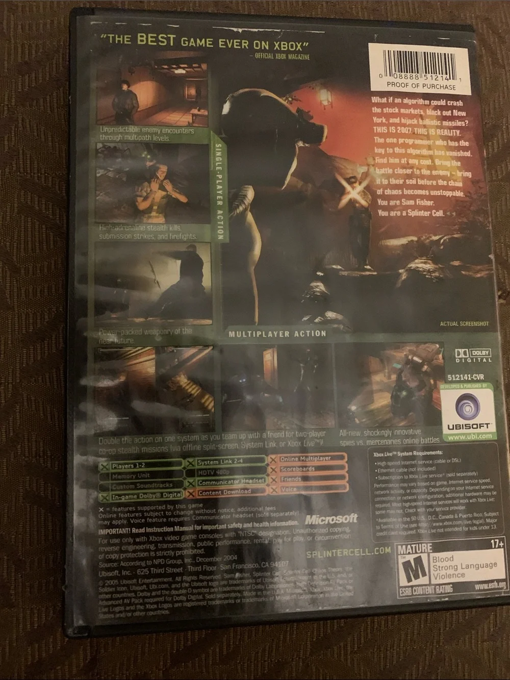 Splinter Cell: Chaos Theory - Xbox (Green/Black) by - Picture 5 of 5